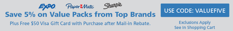 Save 5% on Expo, Paper Mate and Sharpie.